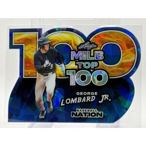 2025 Leaf Baseball Nation GEORGE LOMBARD JR Top 100 Blue Die-Cut 5/7 SP Yankees